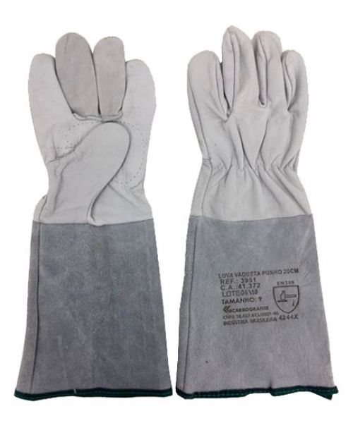 LUVA VAQUETA PUNHO 20CM - CA. 41372