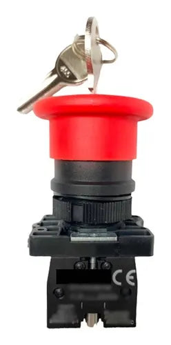 BOTÃO DE EMERGÊNCIA TIPO COGUMELO COM CHAVE