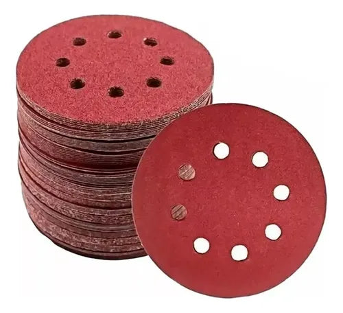 DISCO DE LIXA 225 MM COM VELCRO #180 8 FUROS P/TETO PCT 5 PEÇAS HESSEN
