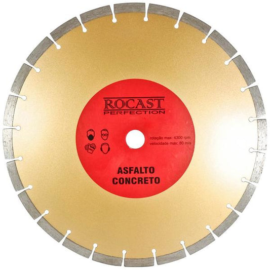 DISCO DIAMANTADO P/ASFALTO E CONCRETO  Bit: 350 MM  Ref: ASFALT/CONCRETO  Fab: ROCAST