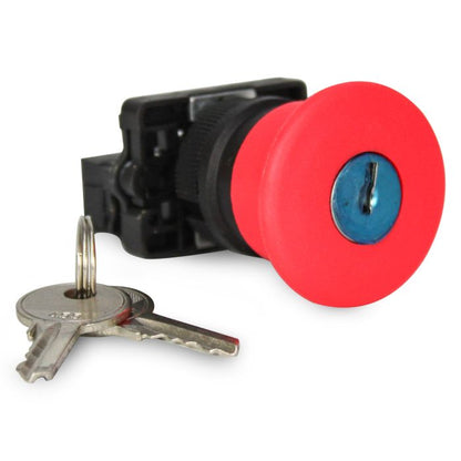 BOTÃO DE EMERGÊNCIA TIPO COGUMELO COM CHAVE