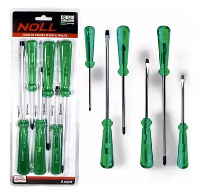 JG CHAVE DE FENDA E PHILIPS  Ref: 6 PECAS  Fab: NOLL