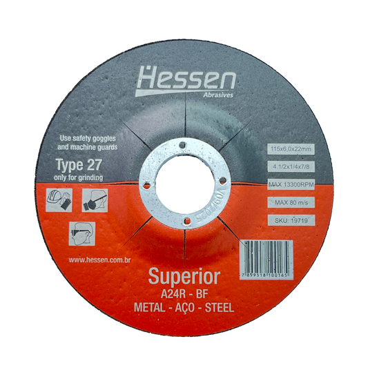 DISCO DE DESBASTE 180 X 6,5 X 22,2 MM A 24 RBF HESSEN