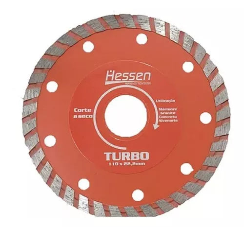 DISCO DIAMANTADO 110MM TURBO X 22,2MM P/ ESMERILHADEIRA HESSEN